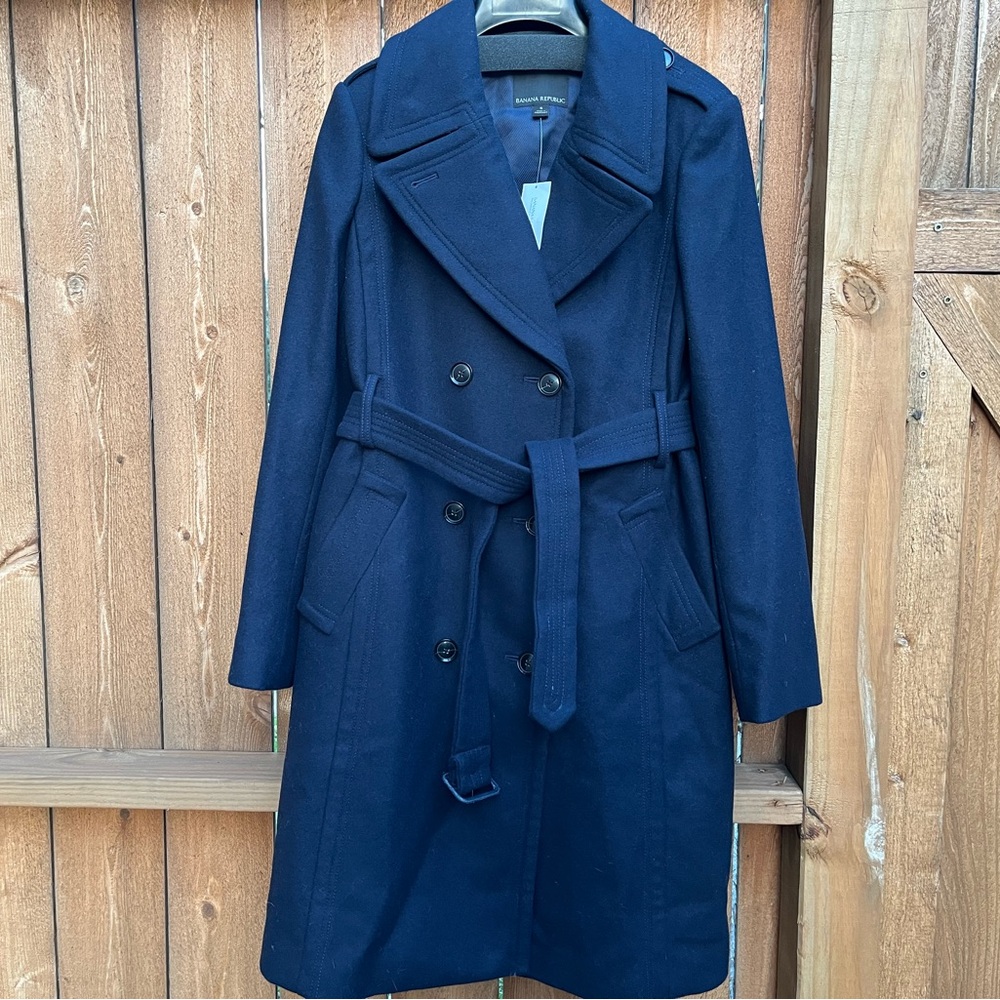 Banana Republic Navy Blue Wool Coat